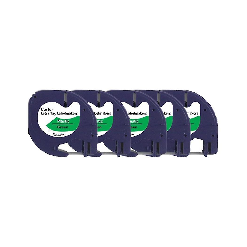5pcs 91204 Letratag -100t -100hシリーズラベルメーカー用ラベルテープ12mmx4mラベルサーマル印刷P