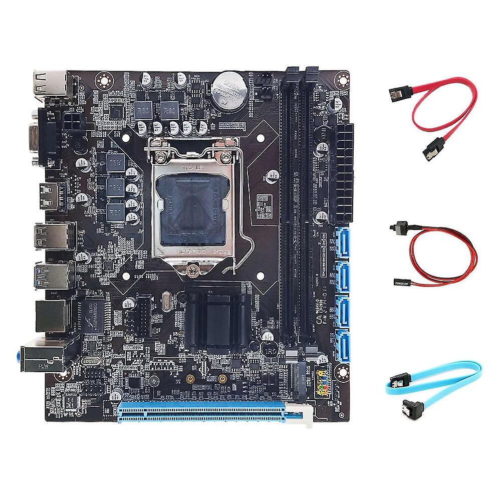 H110 Motherboard+2xsata Cable+switch Cable Lga1151 M.2 Nvme Support 2xddr4 For 6/7/8th 14nm Cpu