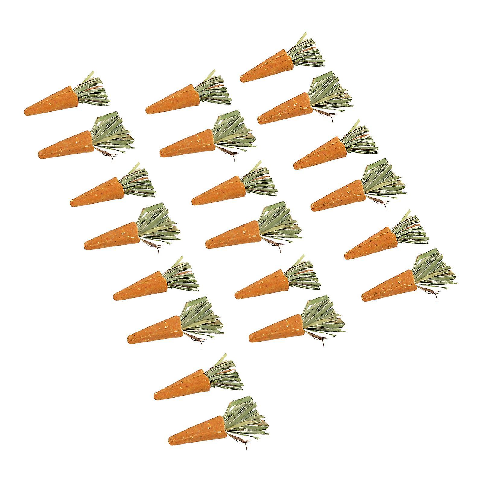 20pcs Carrot Shaped Hamster Toy Teeth Grinding Decorative Crude Fiber Small Animal Chewing Toys for Guinea Pig 