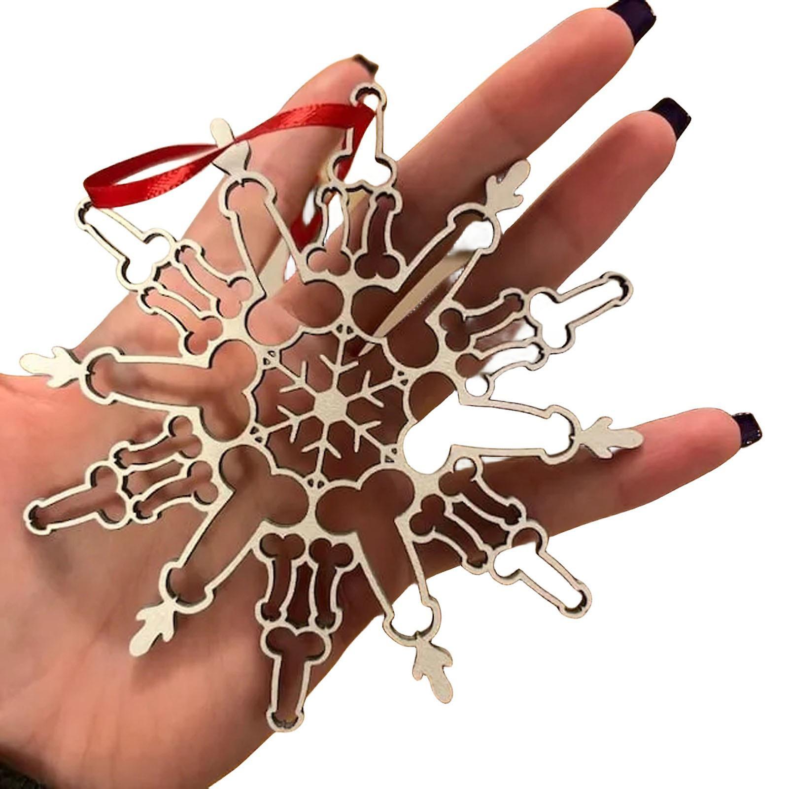 Indoors Snowflake Pendants on Christmas Durable Exquisite Hanging Handiworks for Tree
