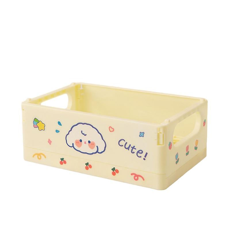 1 Set Desktop Storage Box Durable Foldable Storage Basket Space-saving Stationery Container for Home