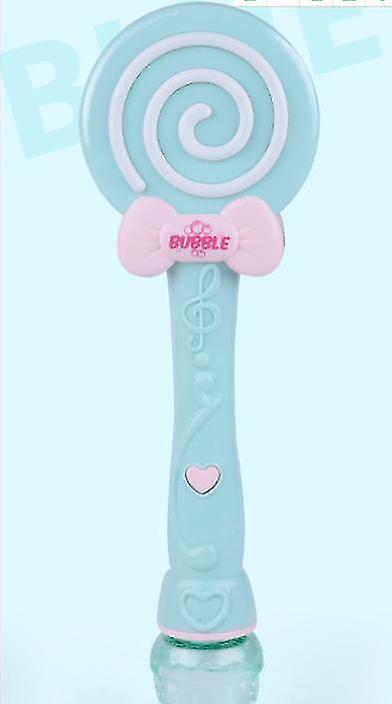 Bubble Blowing Toys Lollipop Shape Wand Bubble Gun Blower Toy Summer Funny Electronic Automatic Magic Blowing Blue