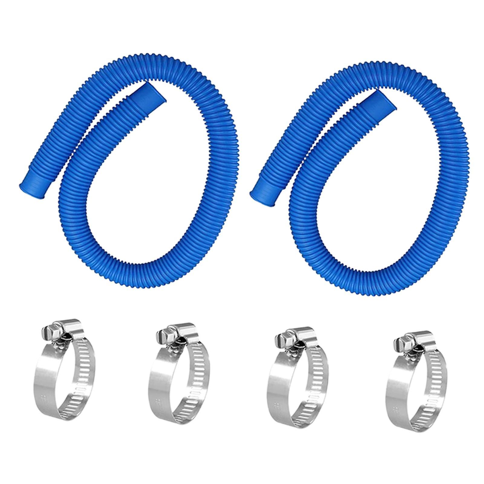 2Pcs Swimming Pool Replacement Hoses ground Blue Durable for 1,000 GPH