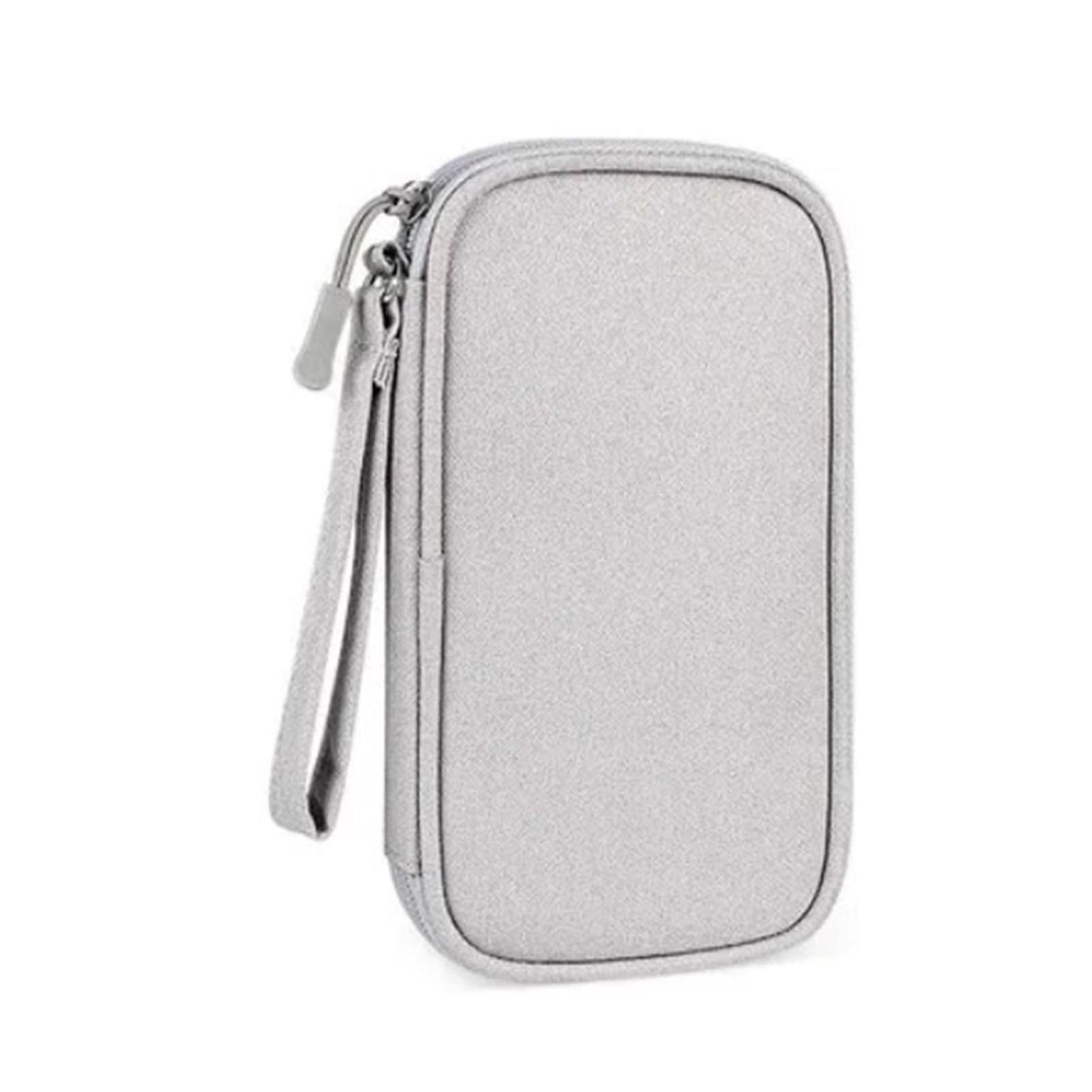 Digital Accessory Storage Bag Small Grey Multi Layers Nylon Electronics Organizer for Travel