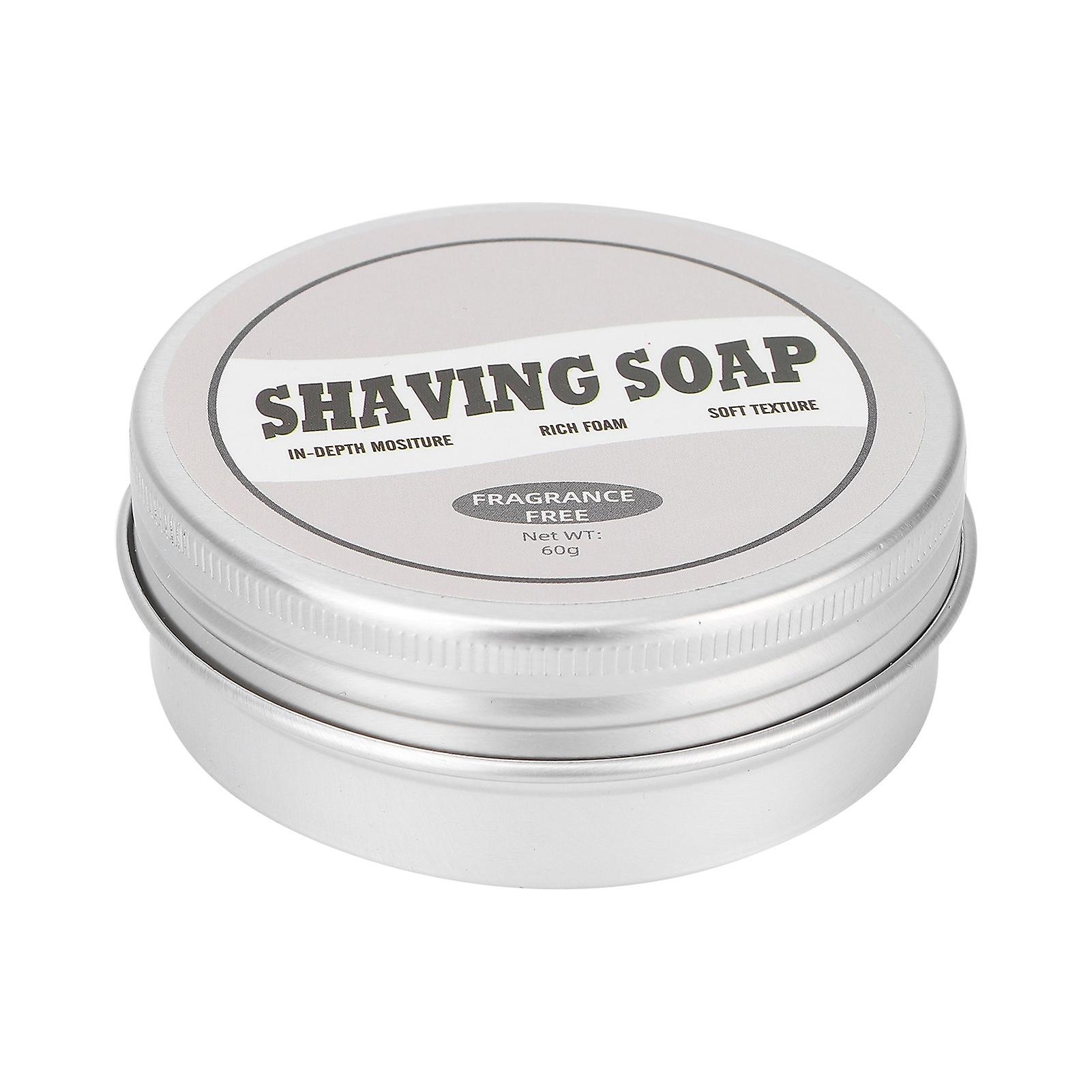 Men's Shaving Soap Rich Foam Mild Safe Non Irritating Beard Shaving Soap for Home Salon 2.12ozOdourless