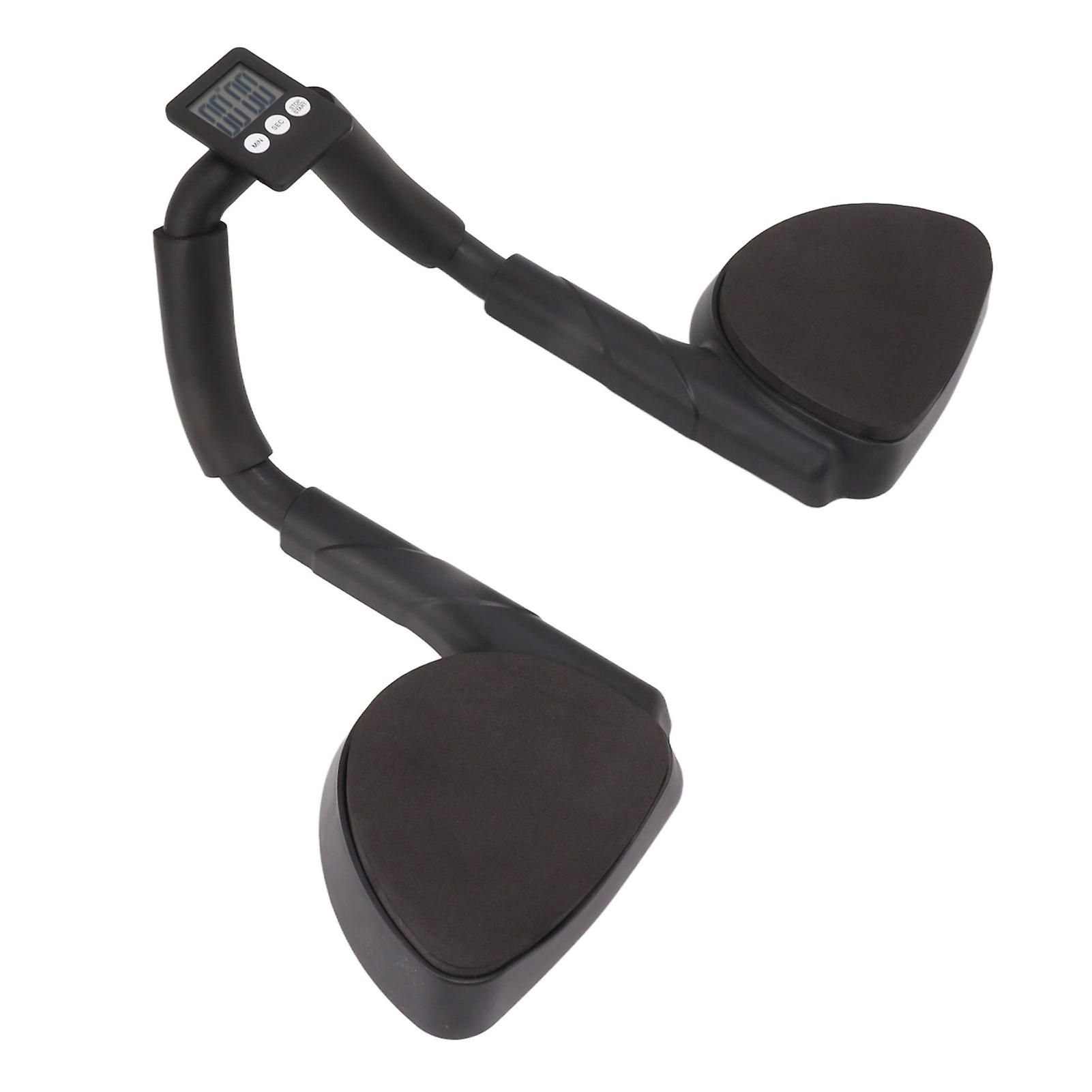 Plank Exerciser Multifunctional Timing Plank Exerciser Portable Push Up Board for Home Gym Office Black 