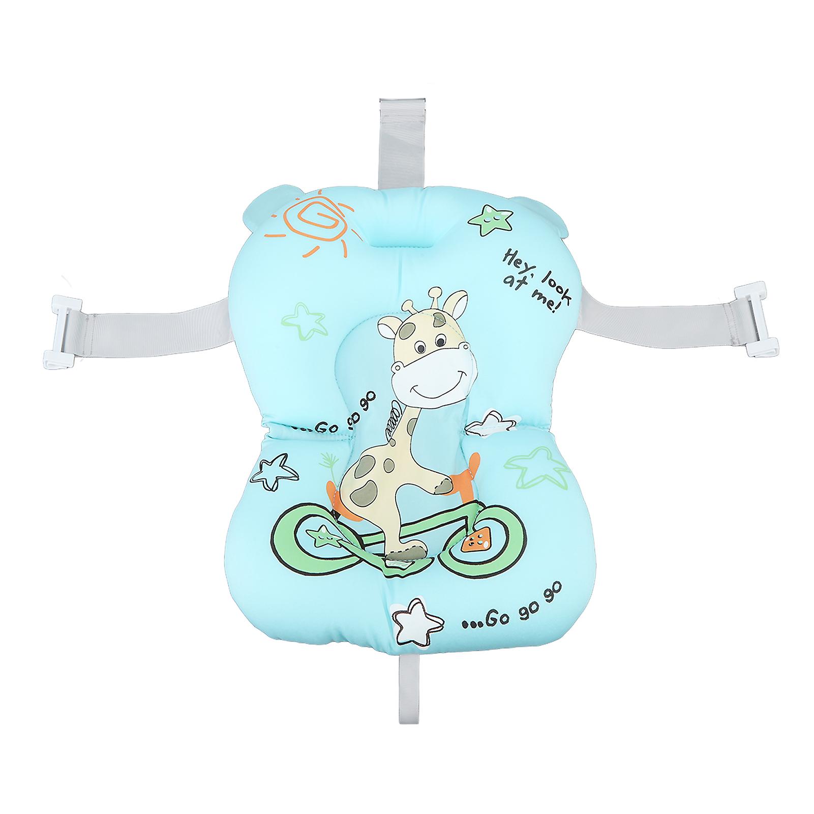 Coussin de bain doux et flottant pour bébé, motif dessin animé mignon, respirant, pour nouveau-né, bleu