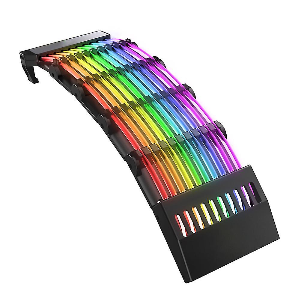 24 Pin Rgb Light Extension Cable Rainbow Streamer Psu Neon Line 5v 3-pin Argb Sync Power Cord