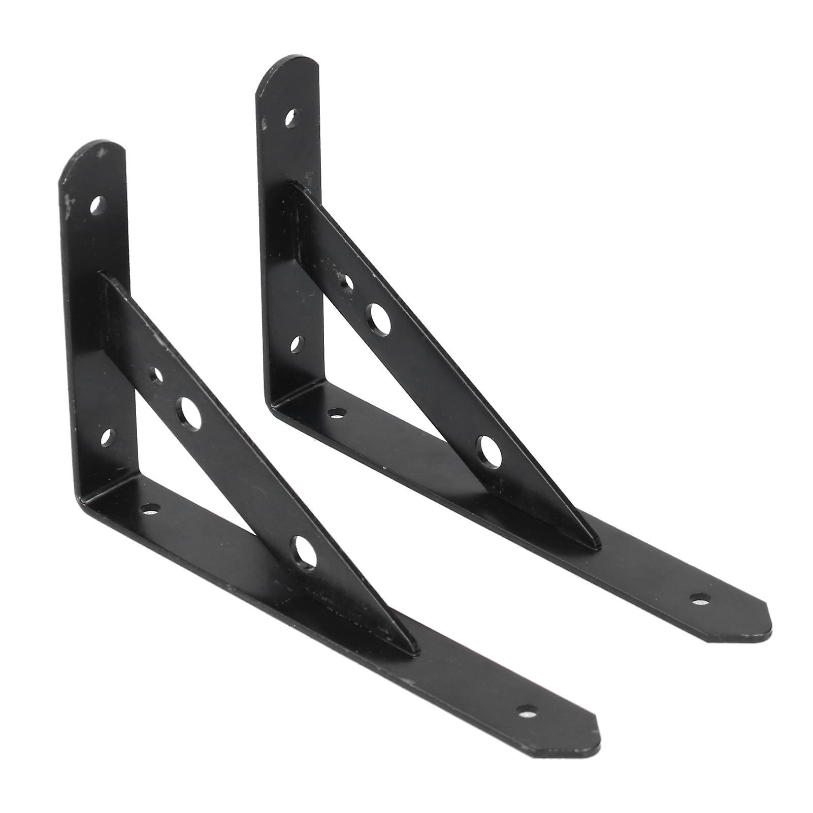 2Pcs Shelf Brackets Cold Rolled Steel Rustproof Corrosion Resistant Stable Triangular Floating Shelf Support