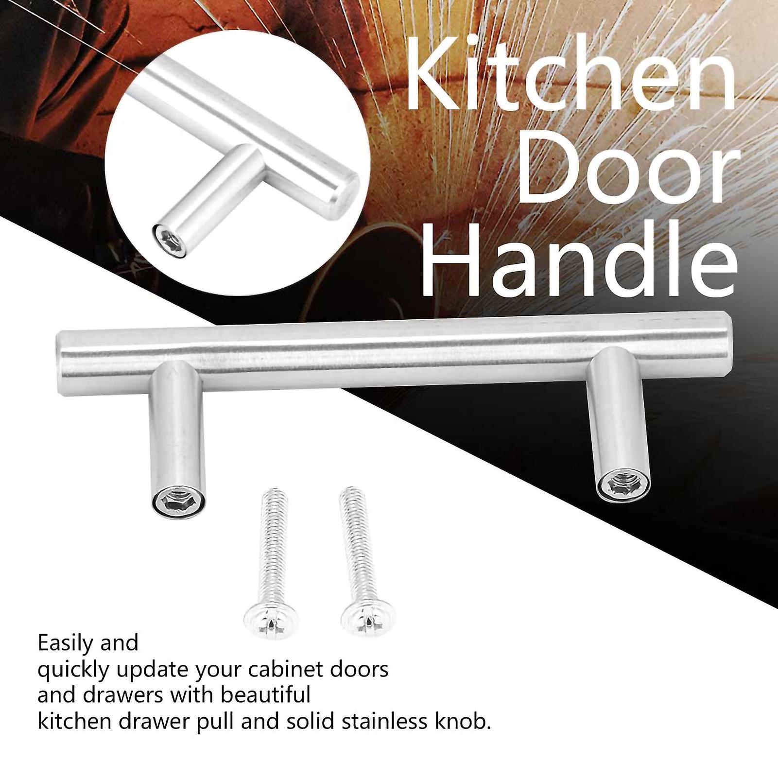 Stainless Steel T Bar Cabinet Pull Handle 100mm Durable Silver