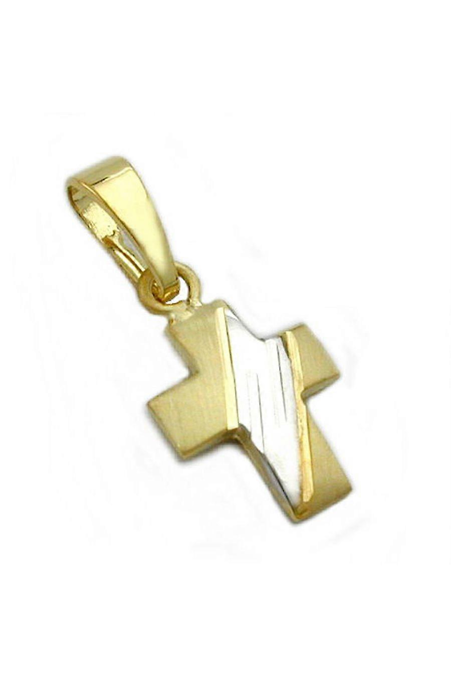 Pendant Cross Bicolor 14k Gold - Gl430881