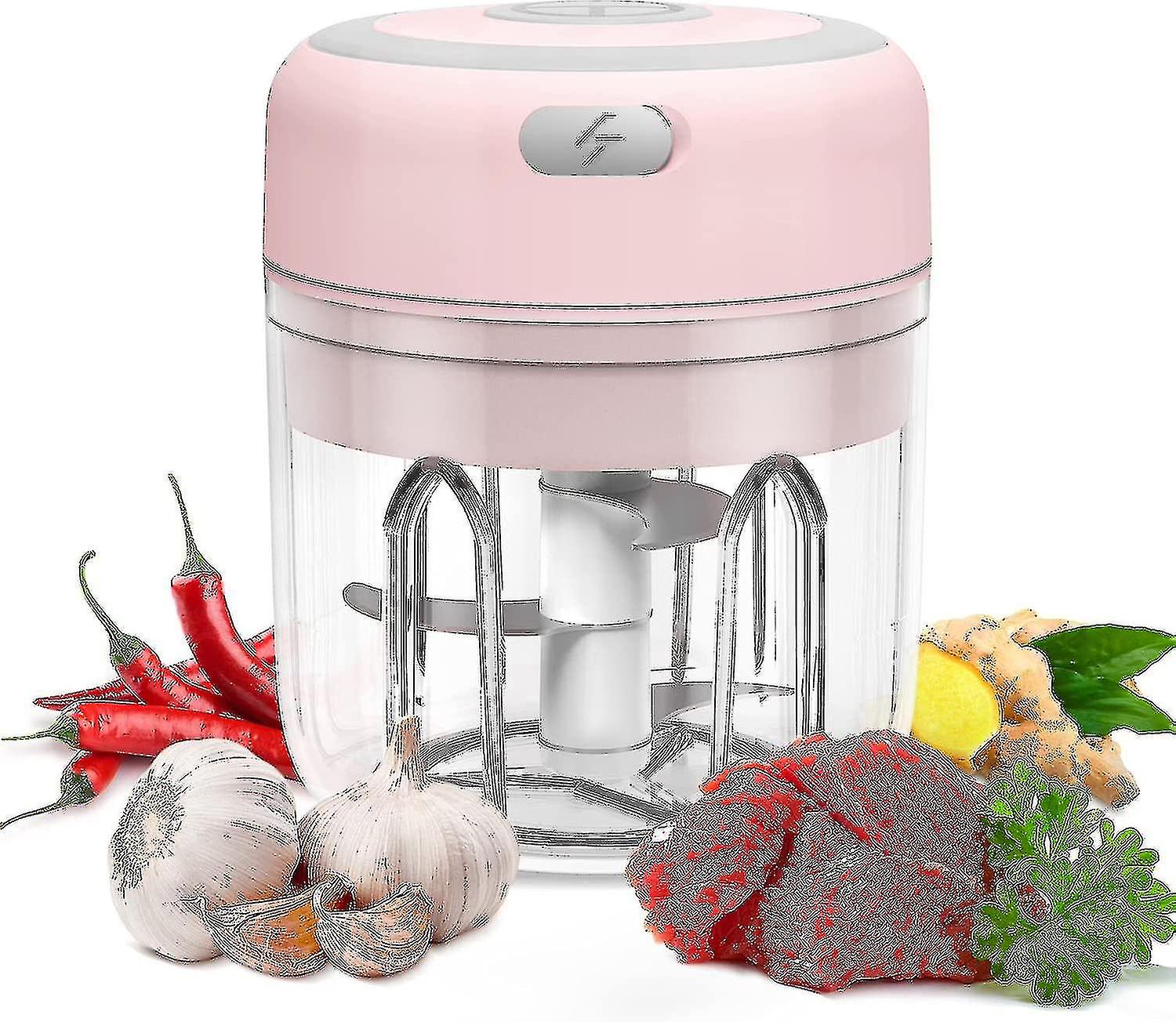 3color-Electric Mini Garlic Chopper, Food Slicer And Chopper 250ml, Blender To Meat/vegetables/chop Fruits/onion/garlicr, Wireless Portable Food Proce