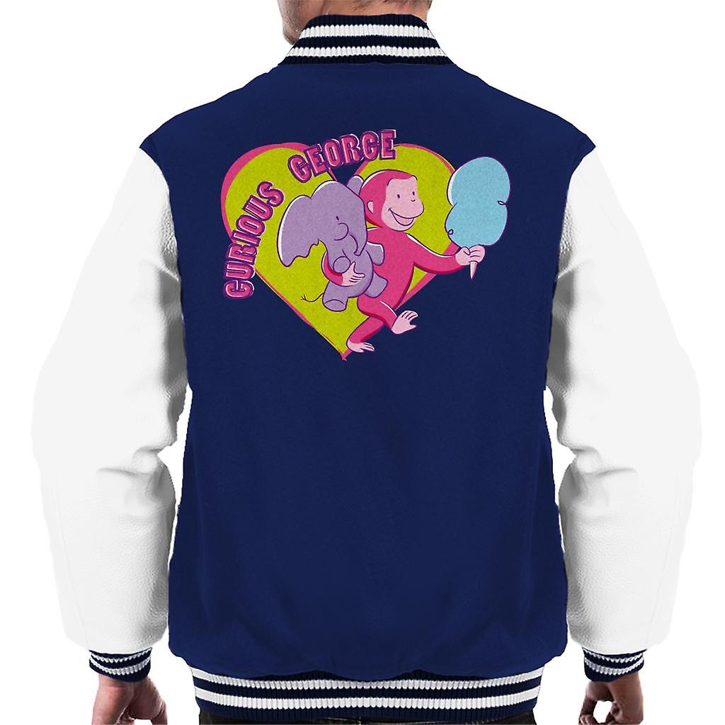 Curious George Carnival Heart Men's Varsity Jacket