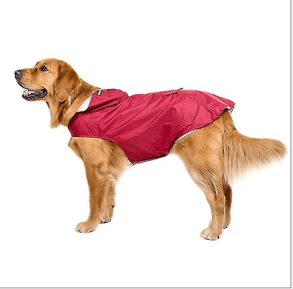 Extra Large Hooded Dog Raincoat With Reflective Strips