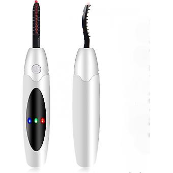 Veeki Heated Eyelash Curler with Eyelash Comb - Electric Eyelash Curlers, USB Rechargeable 24 H Long-Lasting Eye Lashes CurlersWhite