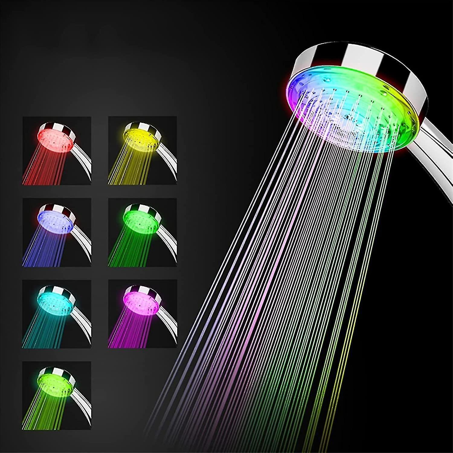 Shower Head Automatically Colors Changing Handheld High Pressure Shower Head