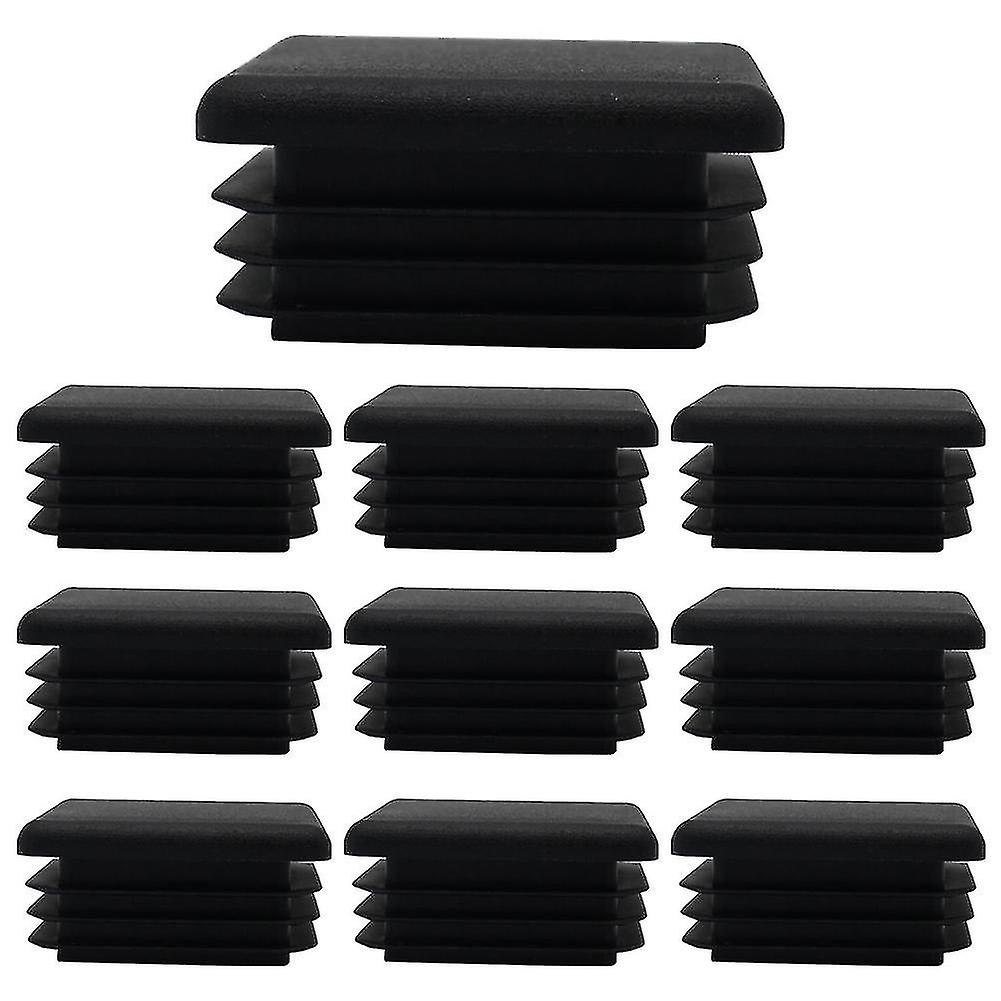 Square Plastic Plug Tubing Post End Cap  10pcs Black Plastic Square Plugs