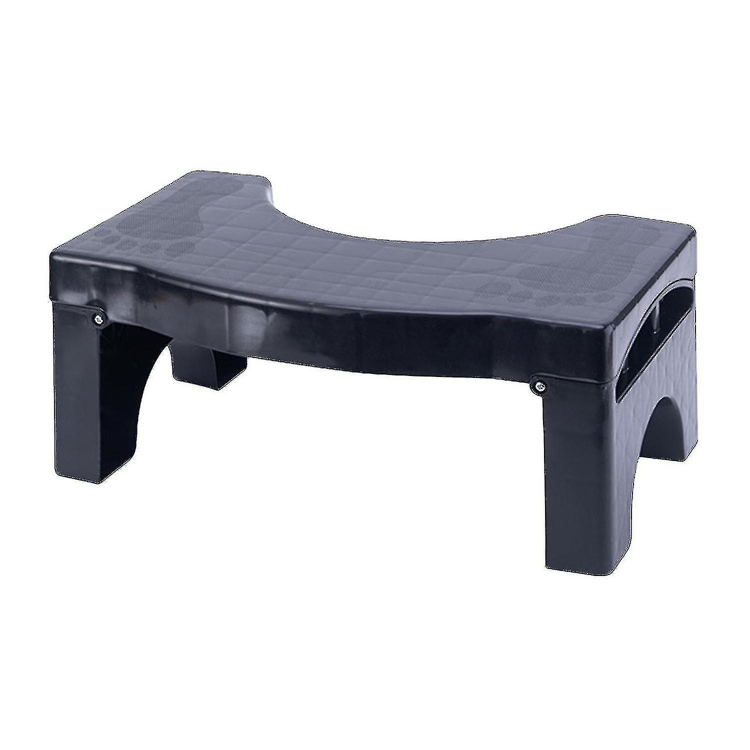 Black Foldable Toilet Stool Splicable Potty Step Stool Sitting Posture ...