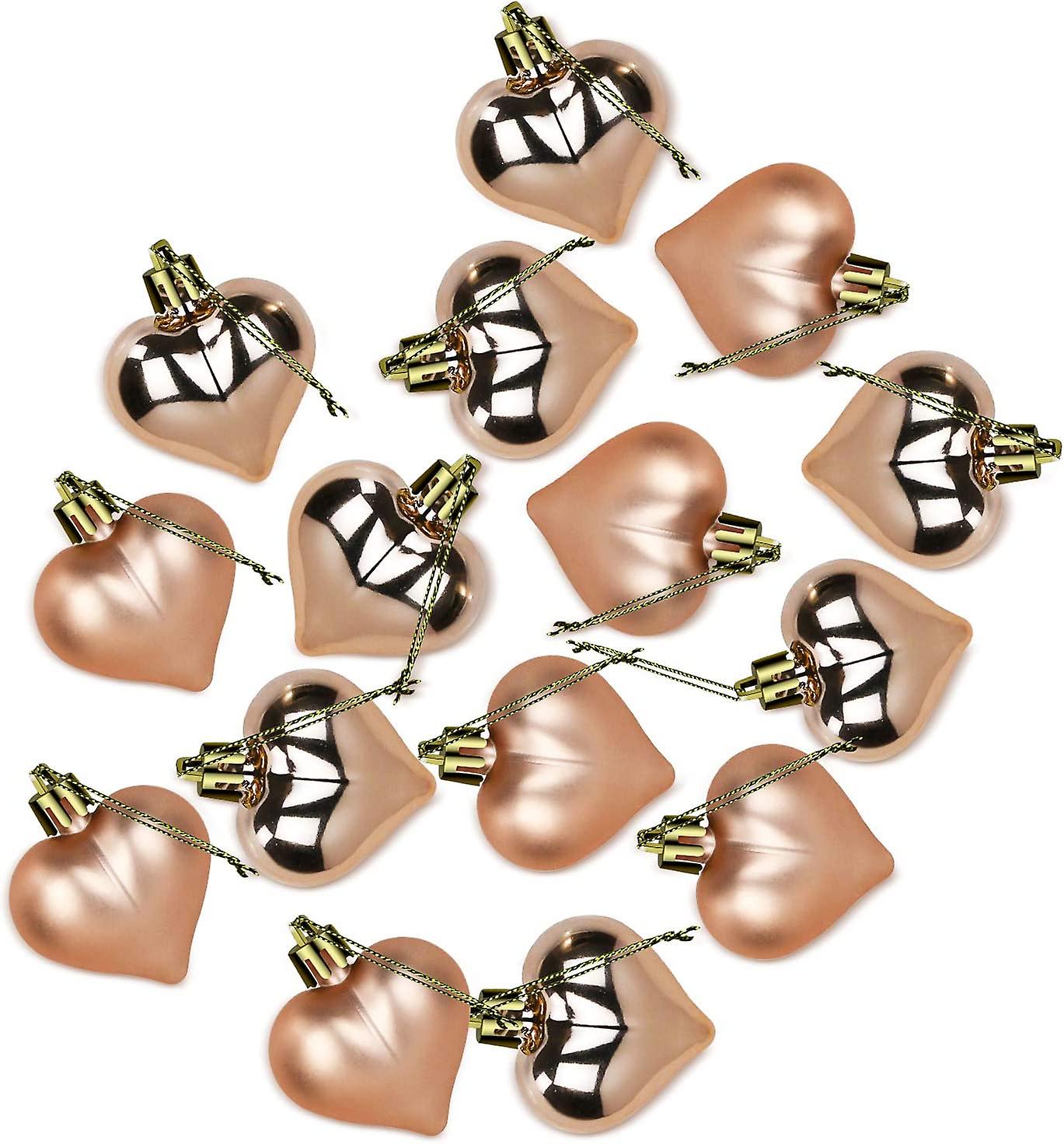 12 stk hjerteformede dekorasjoner til juletrefestdekor