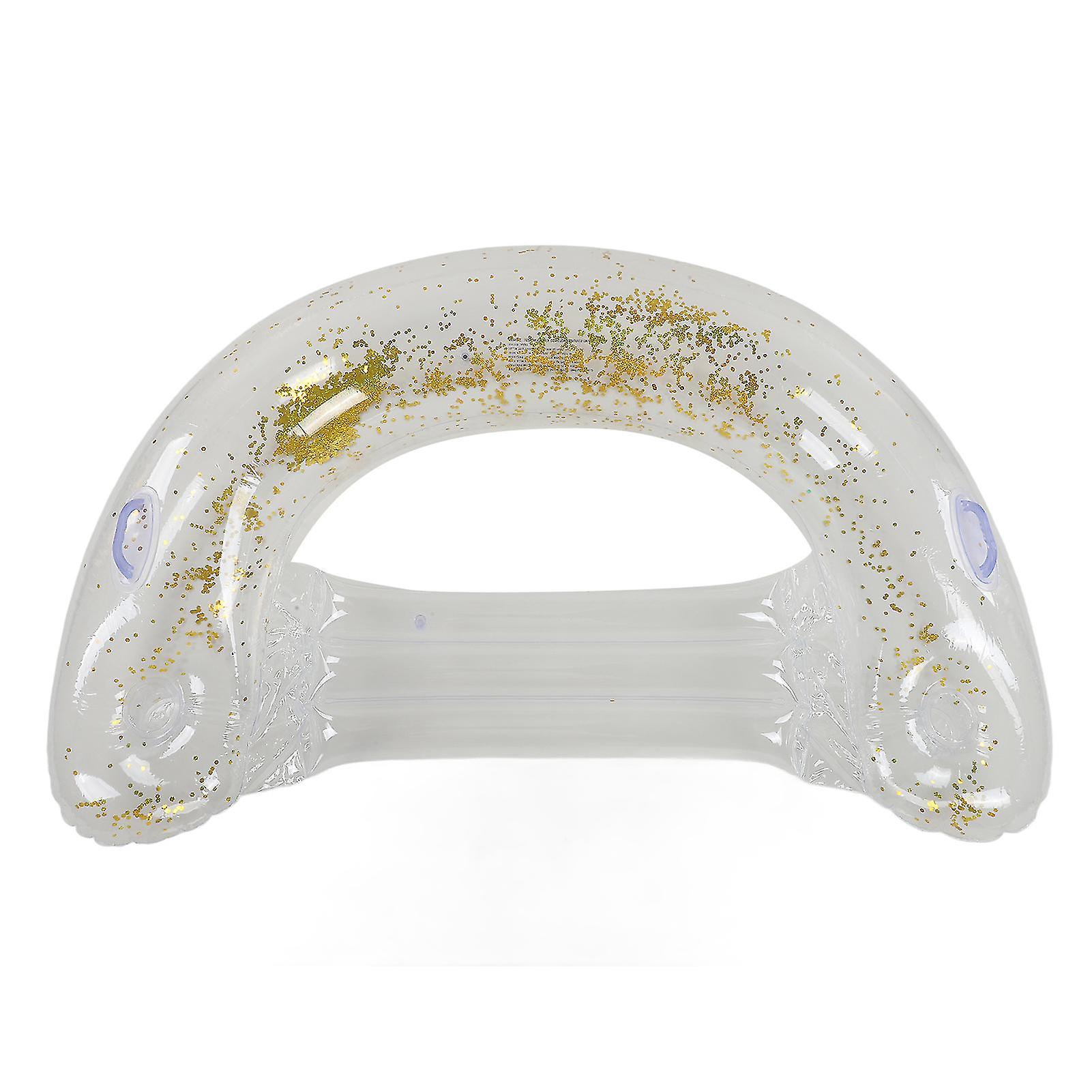 Inflatable Pool Float Bed with Gold Paillette - Durable and Fun Summer Water Toy