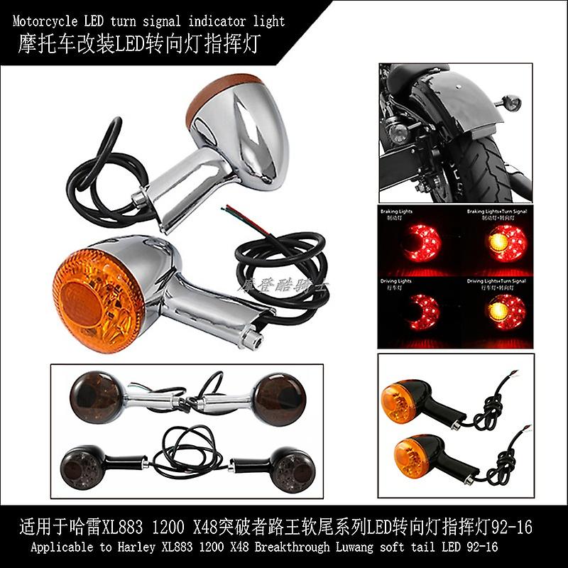 For Harley XL883 1200 X48 Breakthrough Road King Soft Tail LED Turn Signal Command Light 92-16