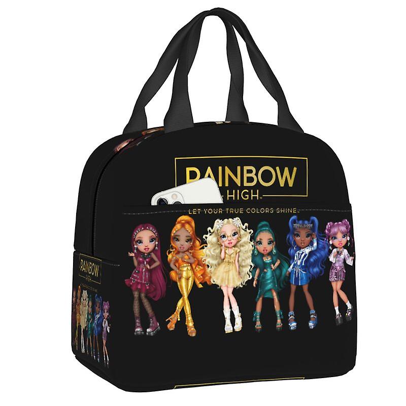 rubyand skyler rainbow vysoce izolovaná taška na oběd pro školní kancelář chladič termální oběd box ženy potravinový kontejner tote tašky
