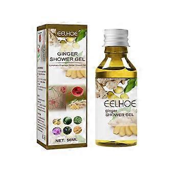 Gel de banho de ervas para drenagem linfática de 50 ml, gel de banho de gengibre para perda de peso, drenagem linfática de gengibre