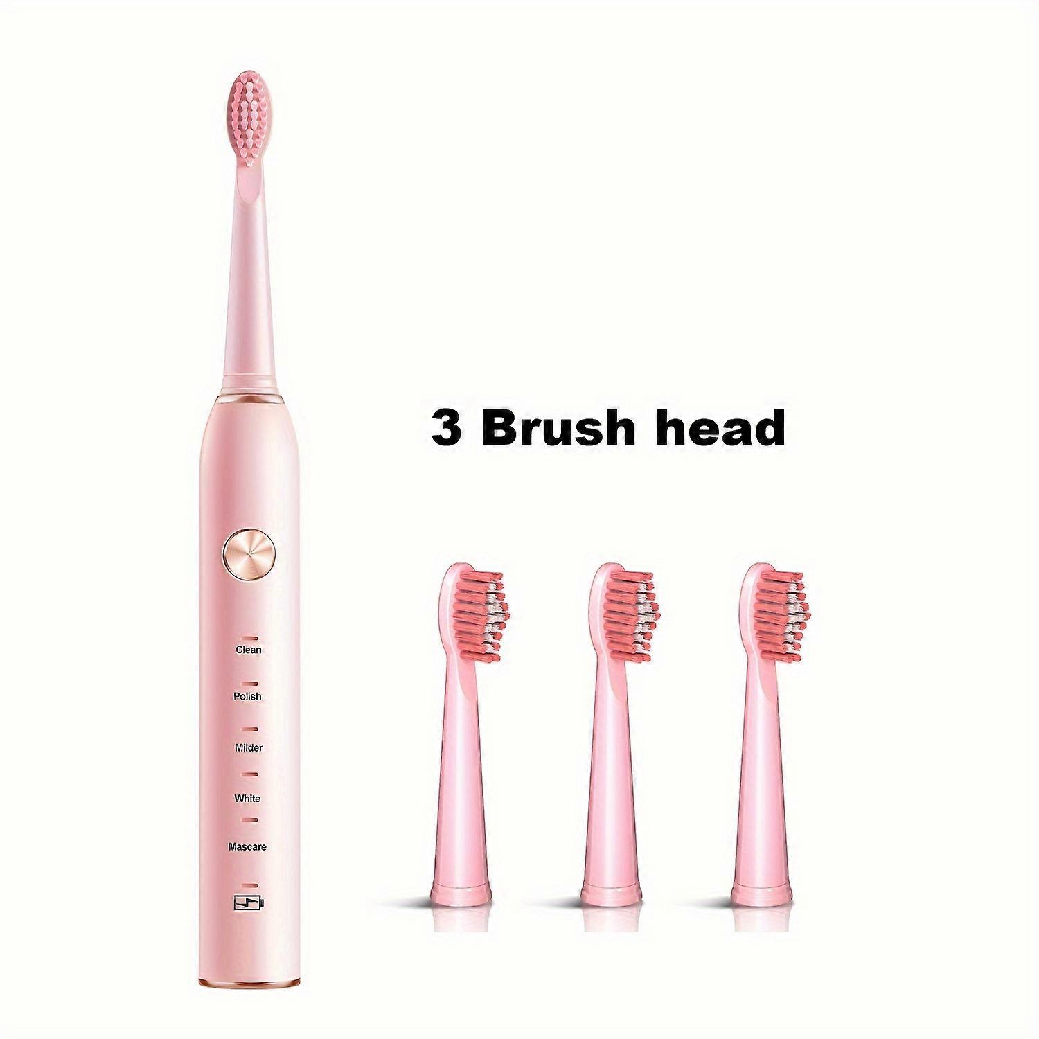 Ultrasonic Electric Toothbrush Kit, Rechargeable USB With 3/8 Soft Bristles Brush Heads, 5 Cleaning Modes, Waterproof Oral Care Toothbrush, Suitable F