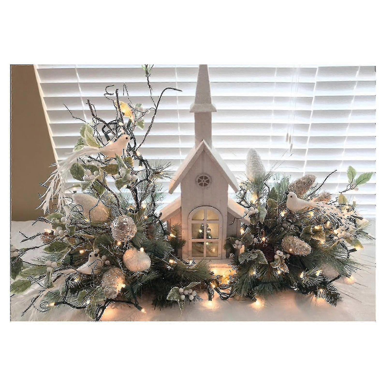 Bjørk Pinecone midtpunkt Christmas Tablescape Vinter Hjem Dekor