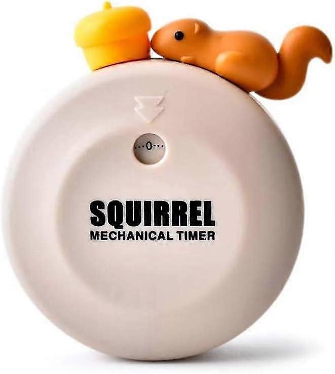 Cute Squirrel Machinery Timers 60 Minutes Mechanical Kitchen Cooking Timer Clock Loud Alarm Counters Manual Timer Kitchen Utensil (beige)(bf Society)