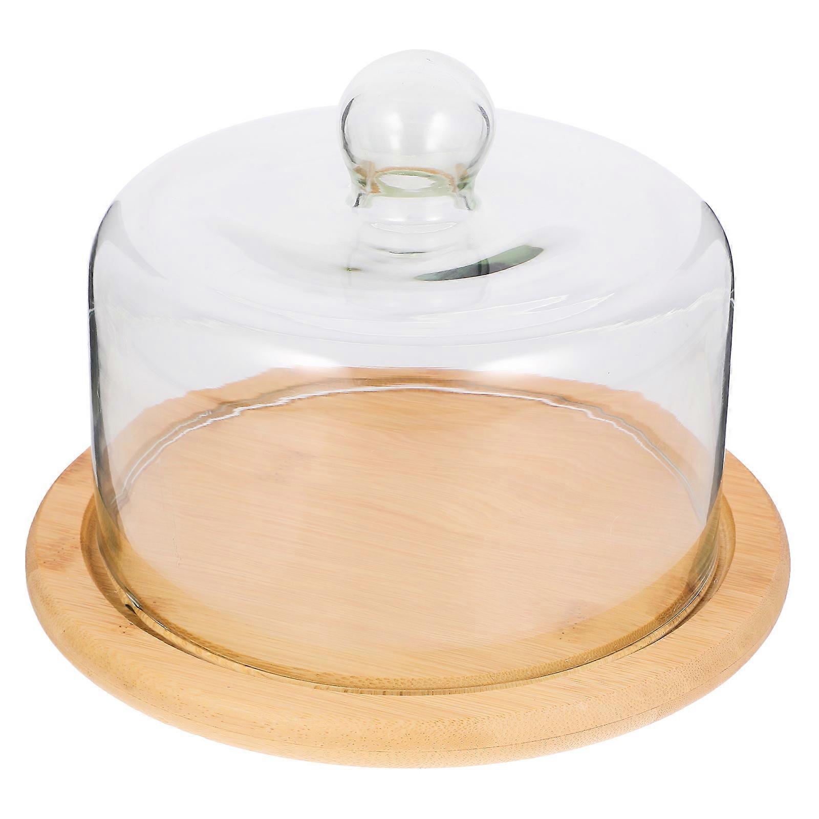 1 Stück Mehrzweck-Dessertteller-Servierplatte nützliches Lebensmitteltablett mit Glasabdeckung