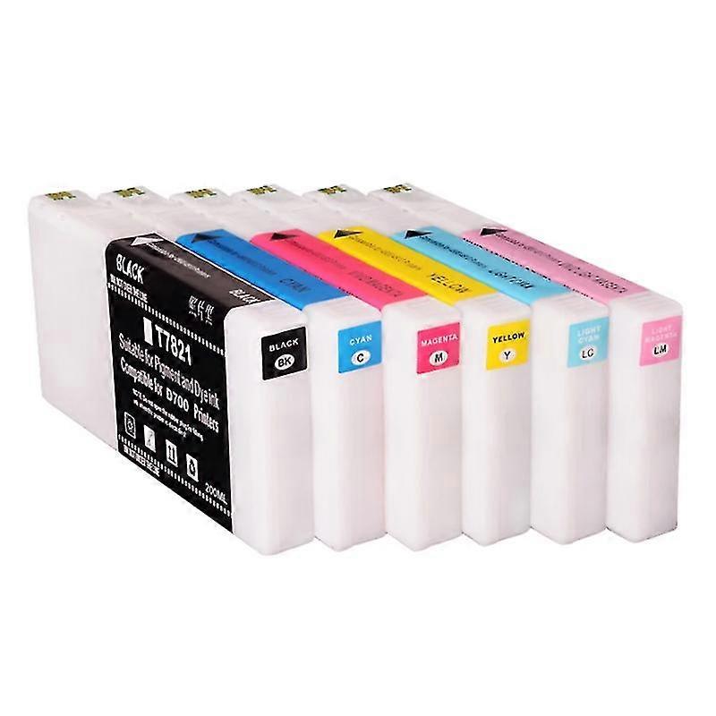 خرطوشة حبر صبغ خرطوشة حبر متوافقة مع T7821-T7826 فريدة من نوعها لطابعة Epson SureLab D700 SL-D700 200ML / PC (6 ألوان متوفرة)
