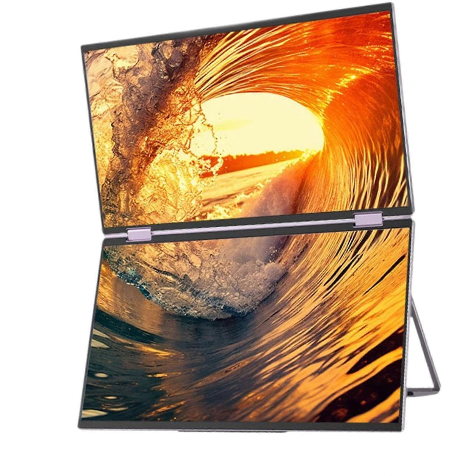 16" Laptop Screen Extenders US Adapter Folding Two Screen for Entertainment