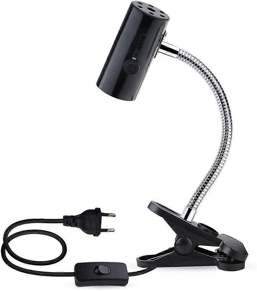 E27 Ceramic Socket With Clamp And 1.8M Cable For Reptile Lamp, Max. 150W, Flexible Black E27 Terrarium Socket For Tortoise, Clip-On Heating Lamp For C
