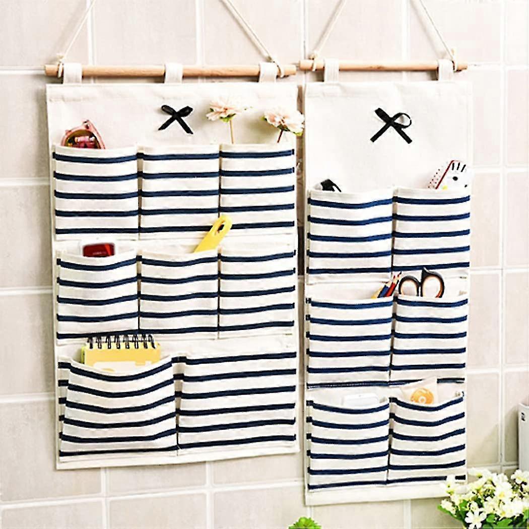 Wall Hanging Storage Bag, 2 Pieces (7pockets+3pockets) Hanging Shelves