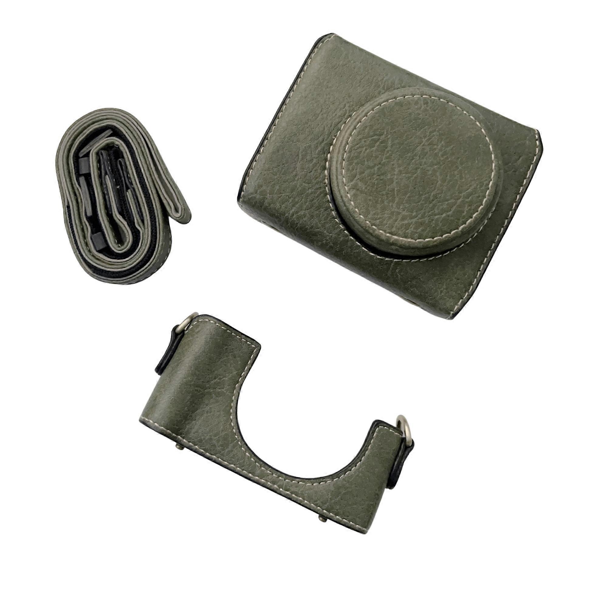 תיק מצלמה נייד מעור PU חצי נרתיק עבור מעטפת כיסוי מגן Sony ZV1 ZV-1 עם רצועת כתף