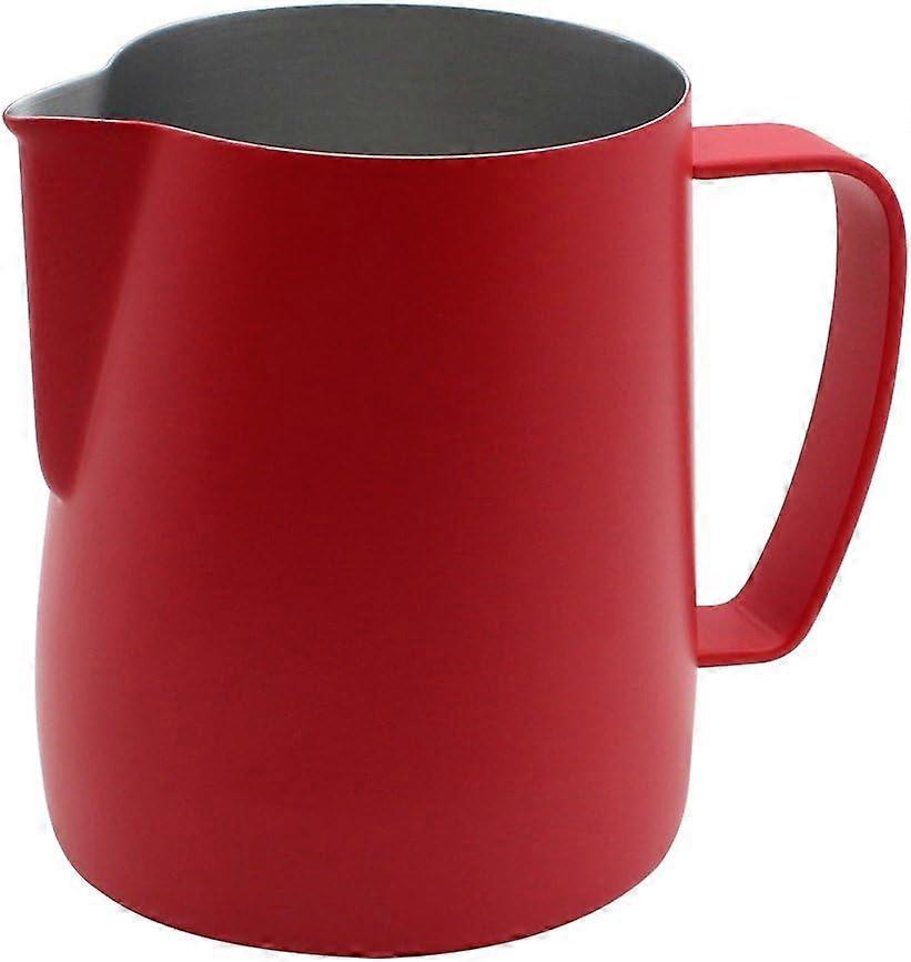 LINJOU Stainless Steel Frothing Pitcher Jug for Coffee, Latte and Frothing Milk 600ml red