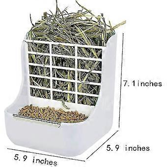 Kaninmater Bunny Marsvin Høymater, Hay Food Bin Feeder, Hø og Mat