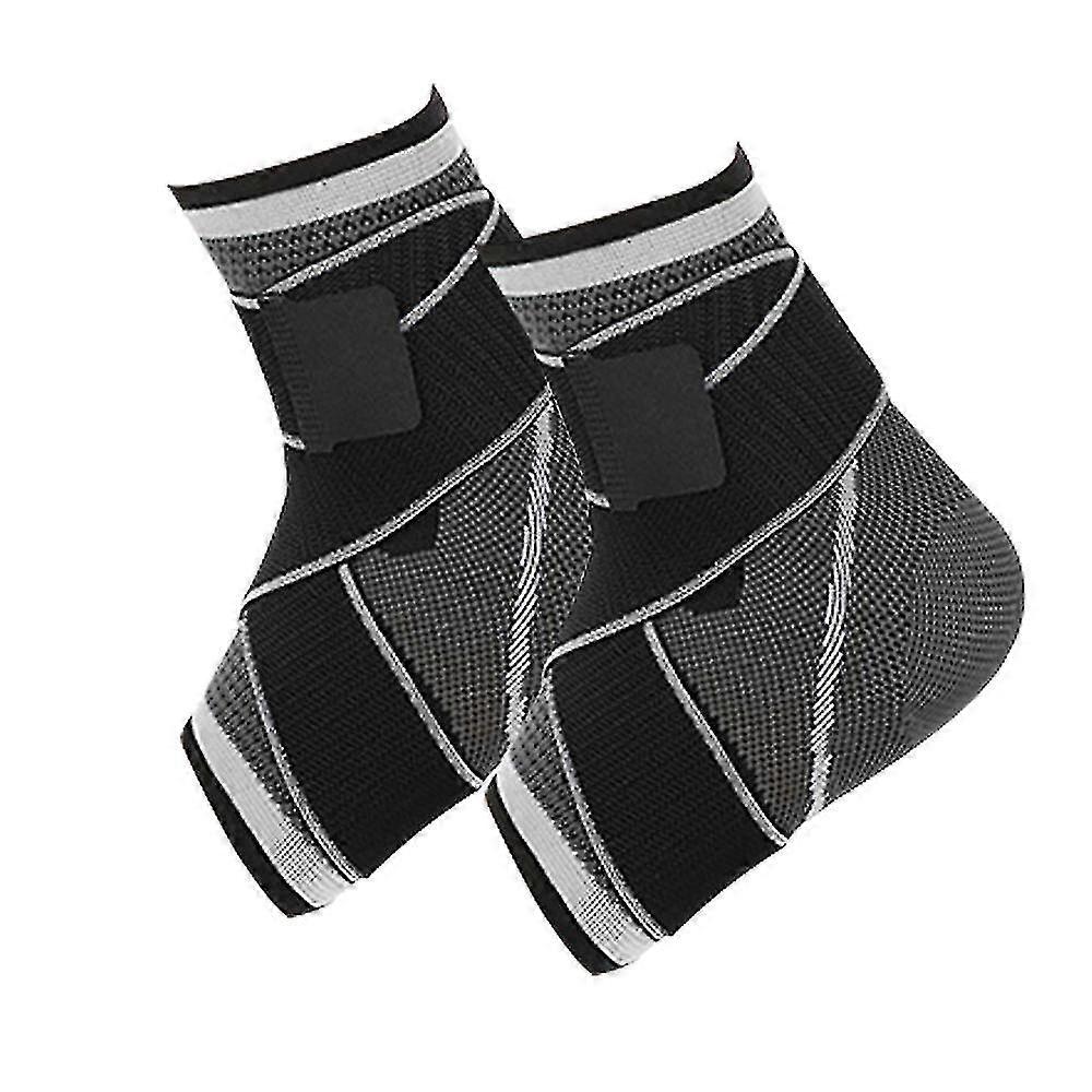 Ankle Support,adjustable Brace For Sprained Ankle Plantar Fasciitis2pcsblack)