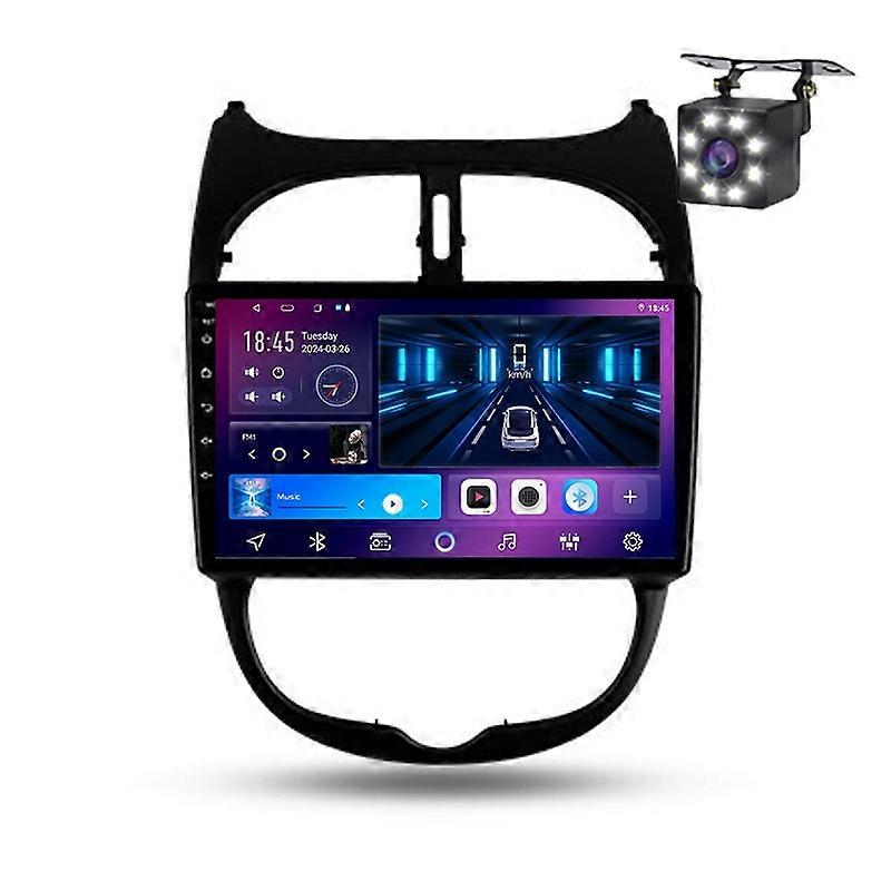 For Peugeot 206 1998 - 2012 Multimedia Radio Wireless Carplay Navigation Android Auto