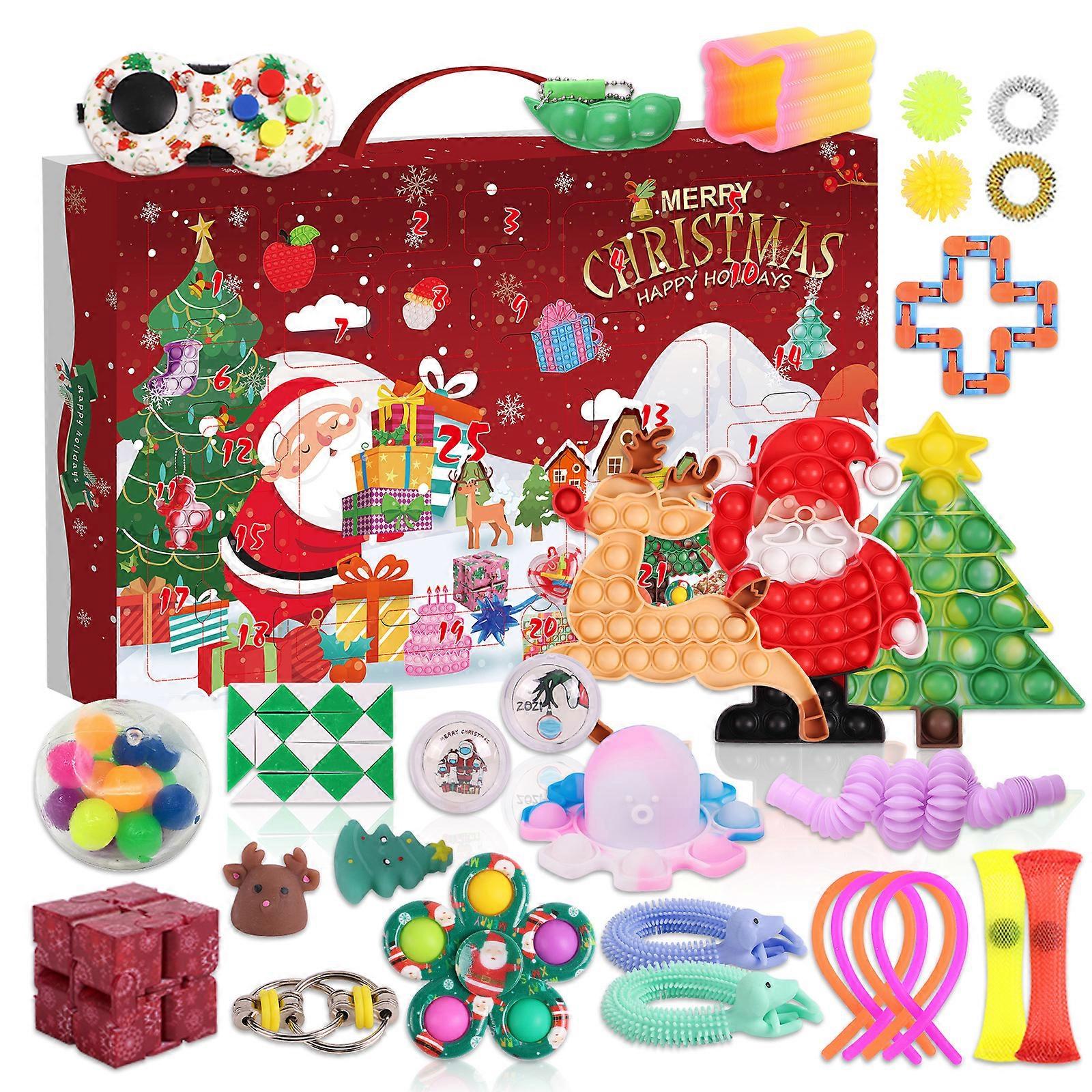 Χριστουγεννιάτικο Ημερολόγιο Advent Δώρο Fidget Toys 24 Ημερών Σετ Αντιστρες Κιτ Ανακούφισης από το Στρες Fidget Παιχνίδι Blind Box Παιδικό Δώρο