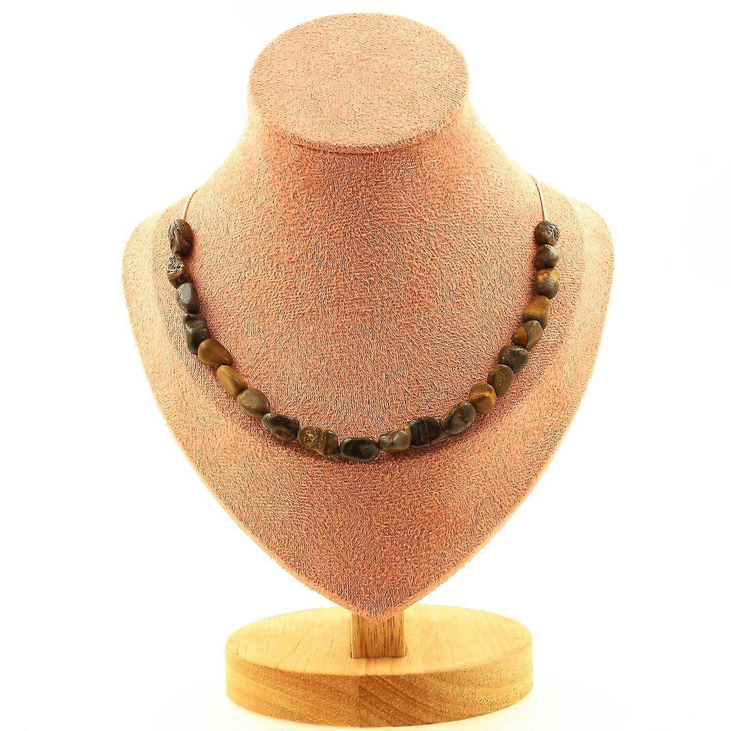 Necklace with 20 Australian Boulder Opal beads, stainless steel chain