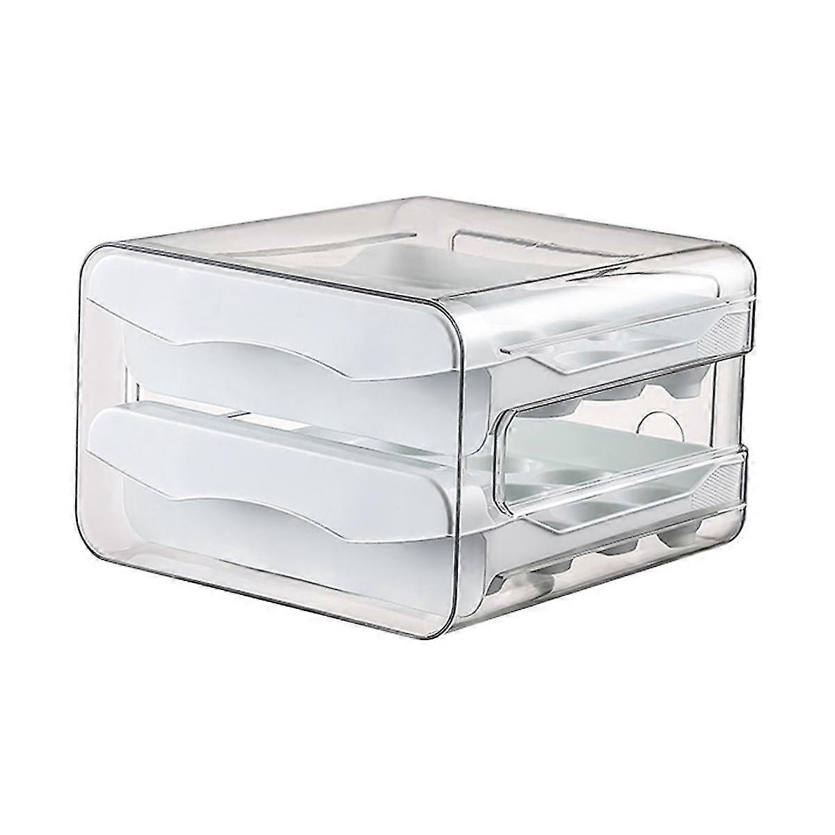32 Grid Egg Holder,household Egg Storage Box For Fridge, Transparent 2layer Chicken Storage Contain
