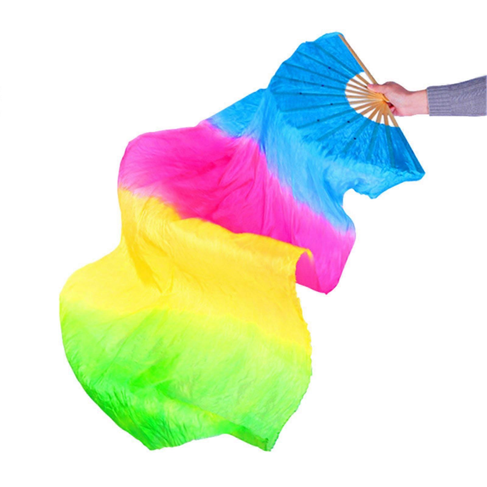 Dance Performance Long Silk Hand Fan Portable and Convenient Hand Fan for Seniors Adults Child and Youths