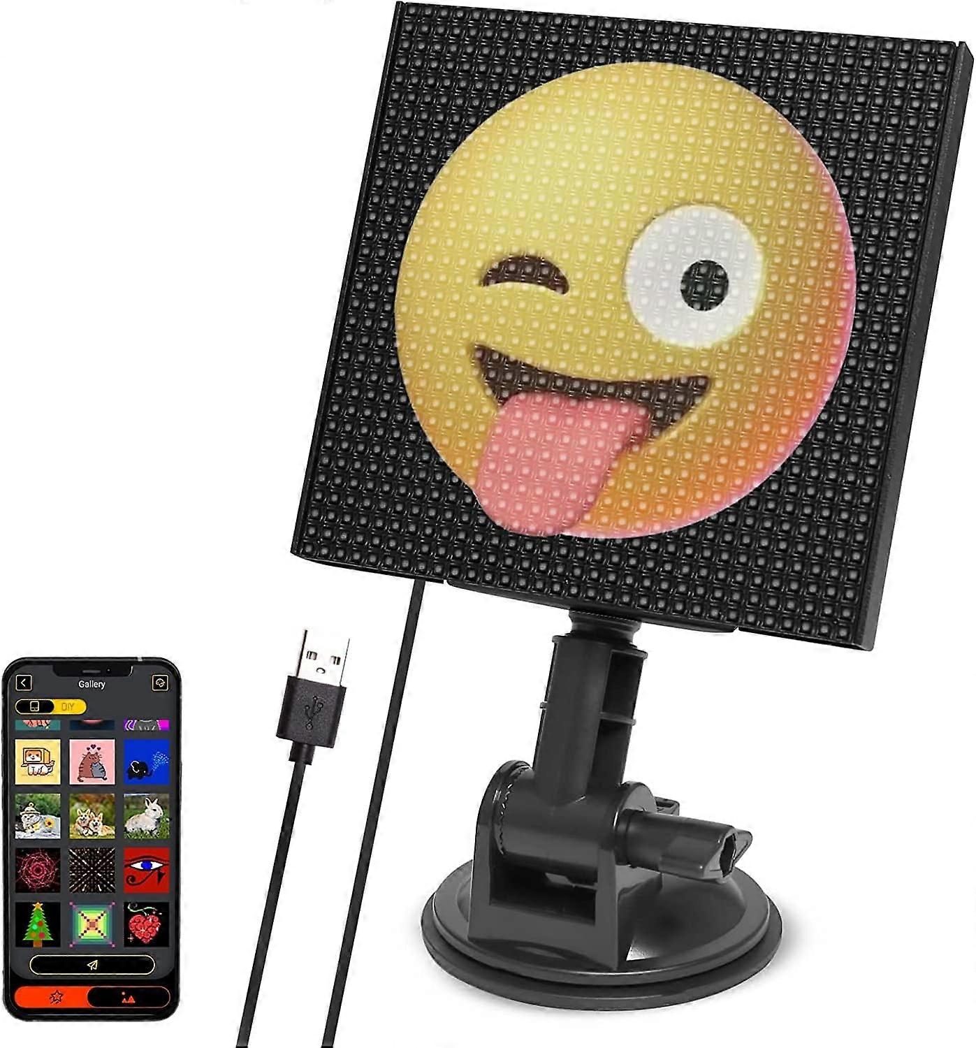 Pixel Display Screen,Smartphone App Control LED Car Sign Screen with 32x32 Pixel Custom Text Pattern Animation Programmable LED Screen for Home Decor,