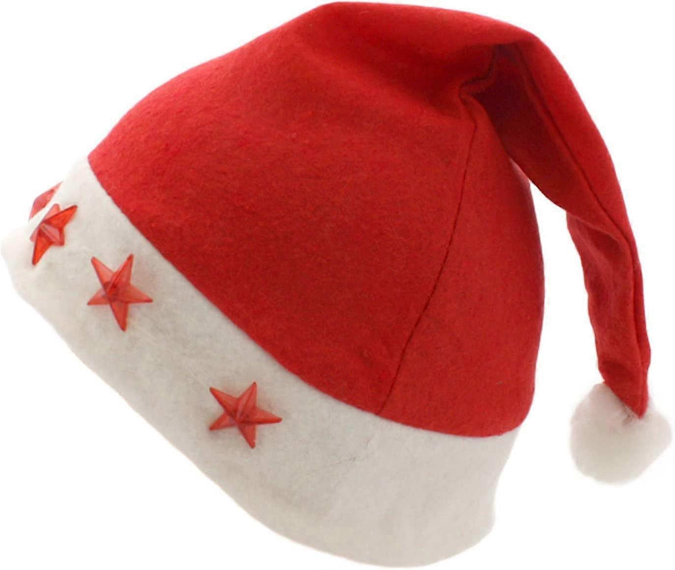 light up stars christmas hat led flashing
