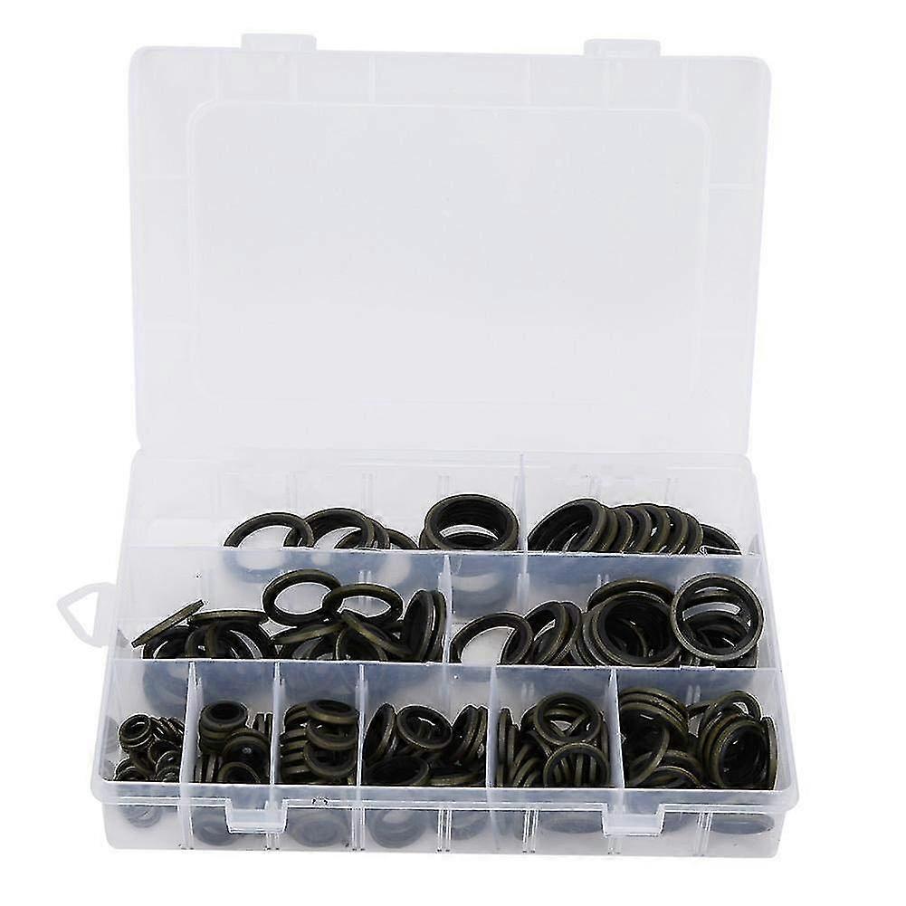 Oil Drain Plug Gasket -180pcs M6-m24 Oil Drain Plug Gasket Washer Set Bonded Seal Ring Kit