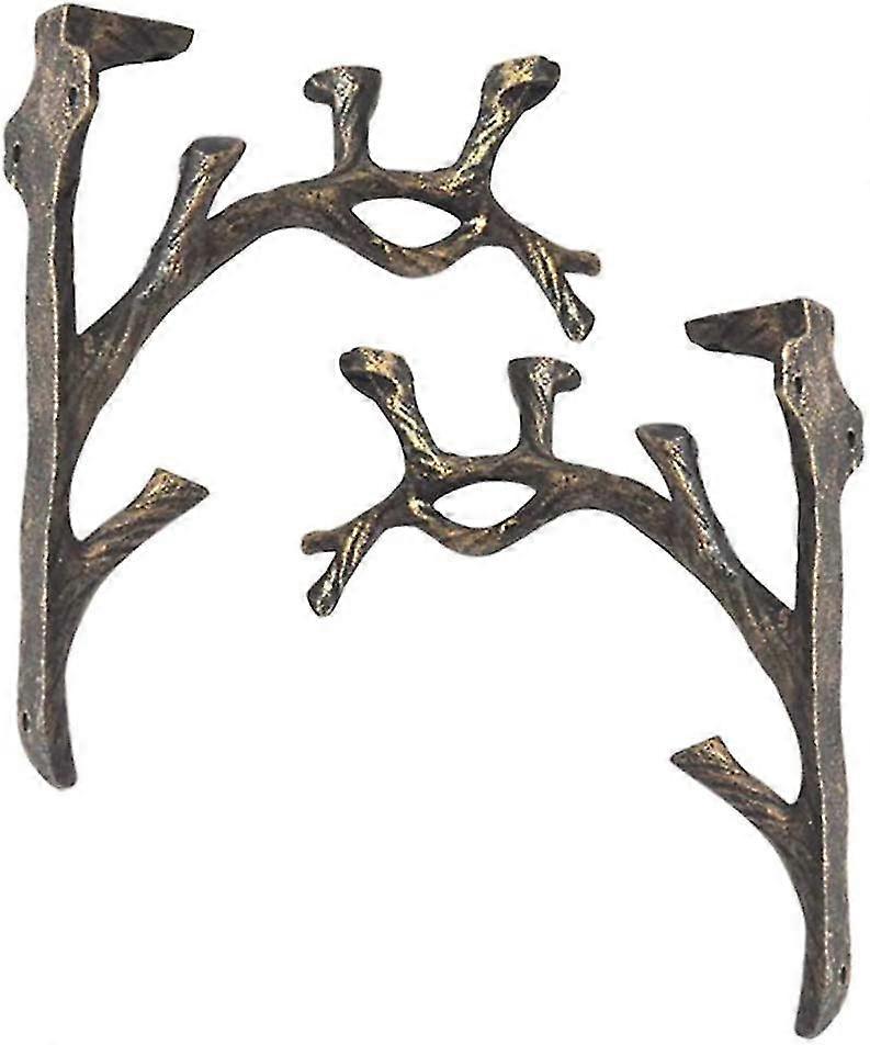 Vintage Shelf Brackets (2 Pieces), Cast Iron, Branch Shape Square Shelf, Do The Old Crafts, Creative Decorative Triangle Bracket, Wall-mounted Book Sh
