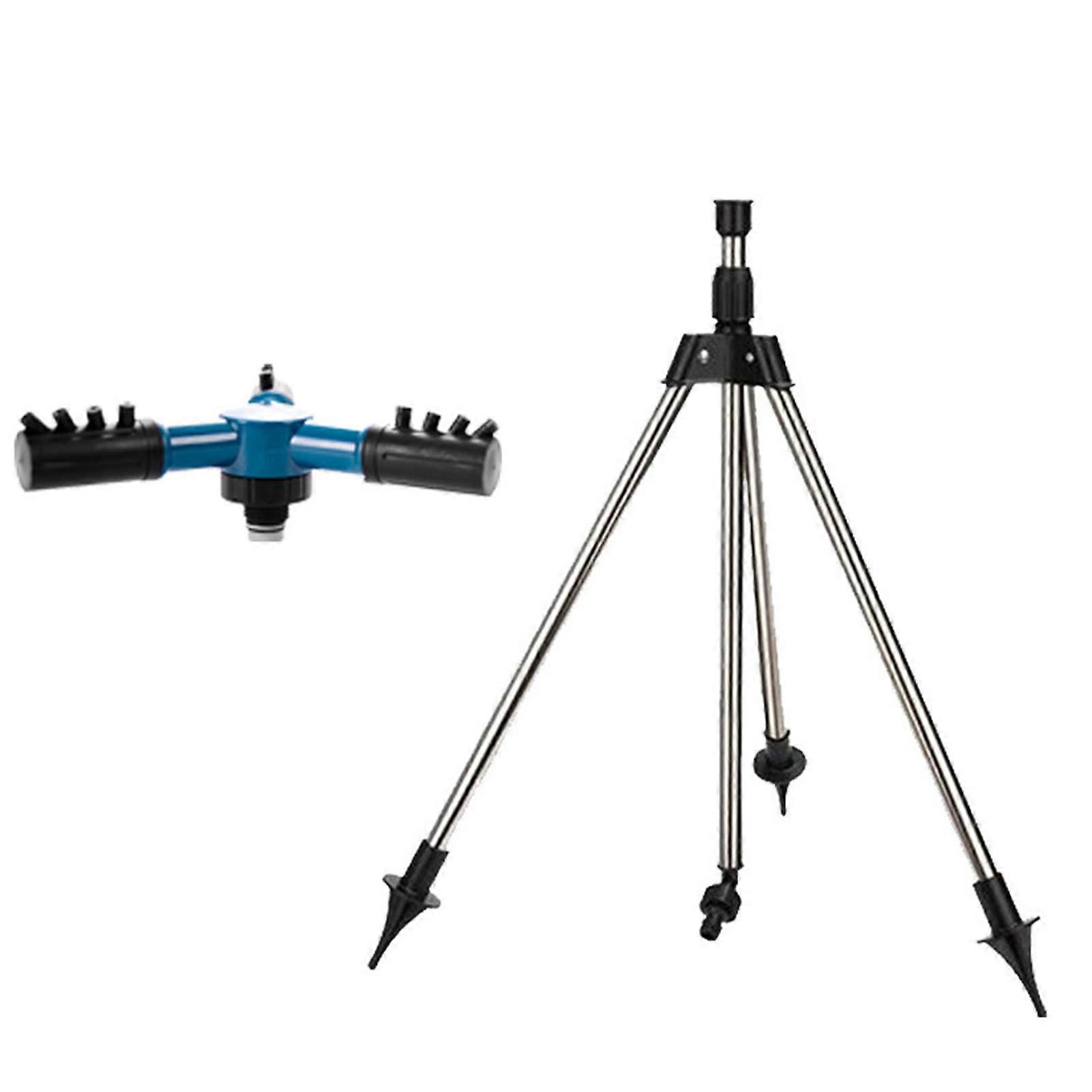 Rotating Tripod Sprinkler Automatic 360 Degree Rotation Stable Structure Height Adjustable Large Cover Area Plant Watering Irrigation Fine Splash Tele