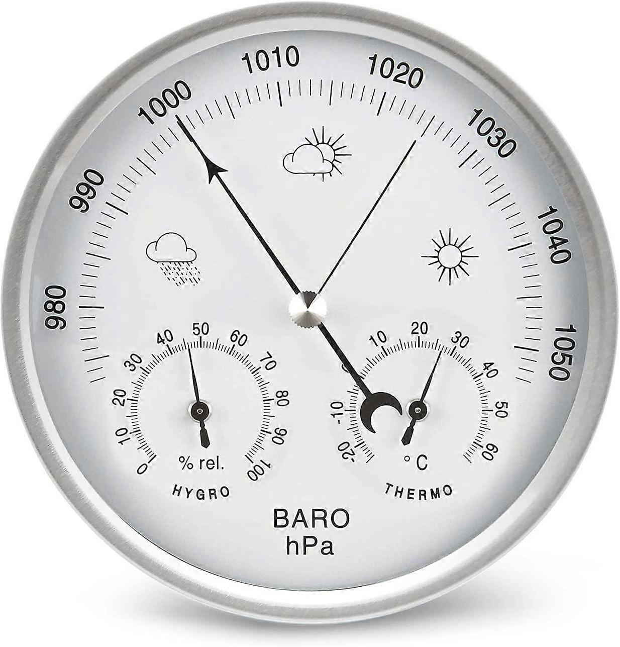 Dial Type Barometer with Thermometer Hygrometer Weather (Metric)